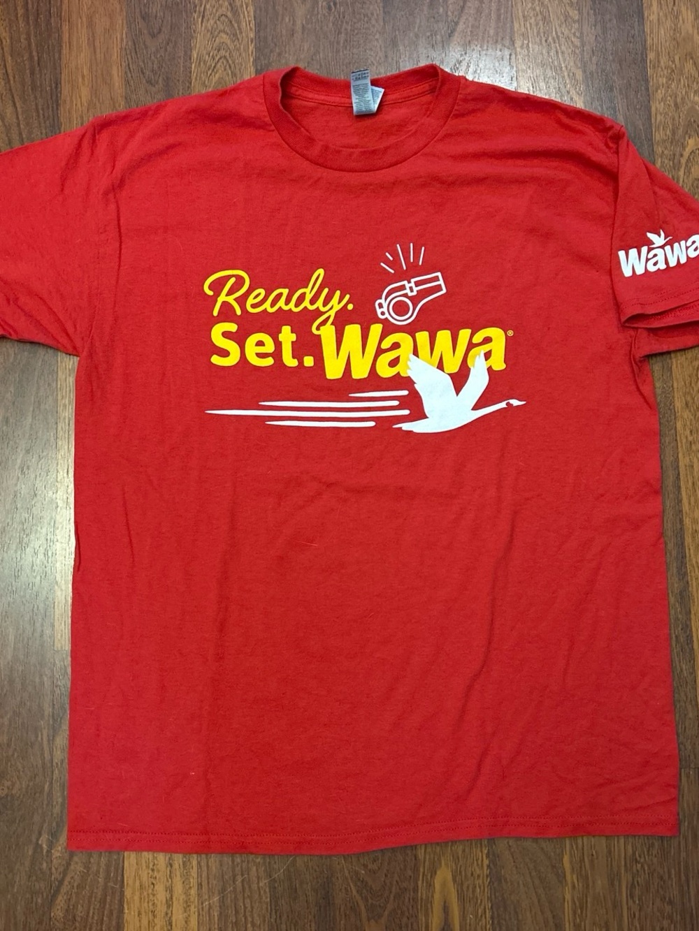 Wawa Red Graphic Advertising Logo Tshirt Size Large